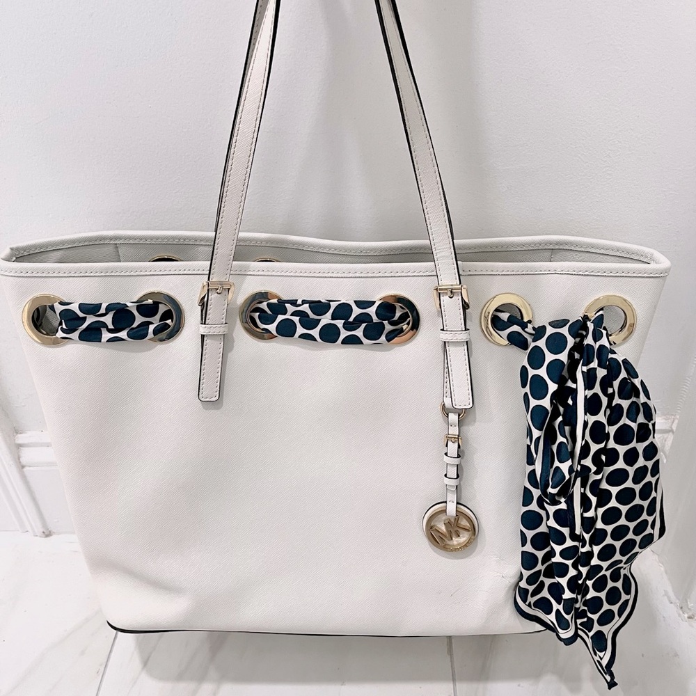 Michael Kors White Tote Purse